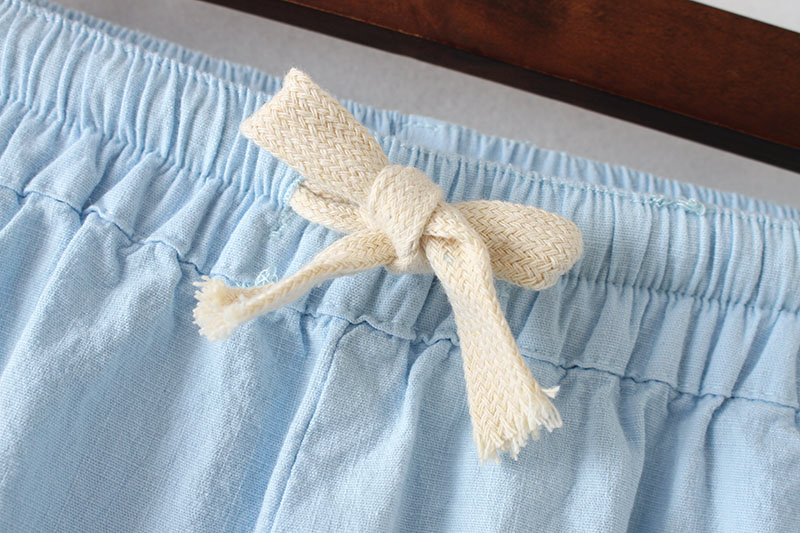 Cộng với phân bón XL 200 kg lỏng chất béo mm cotton và linen đàn hồi hậu cung quần văn học hoang dã đàn hồi eo cắt quần phụ nữ quần ống suông nữ
