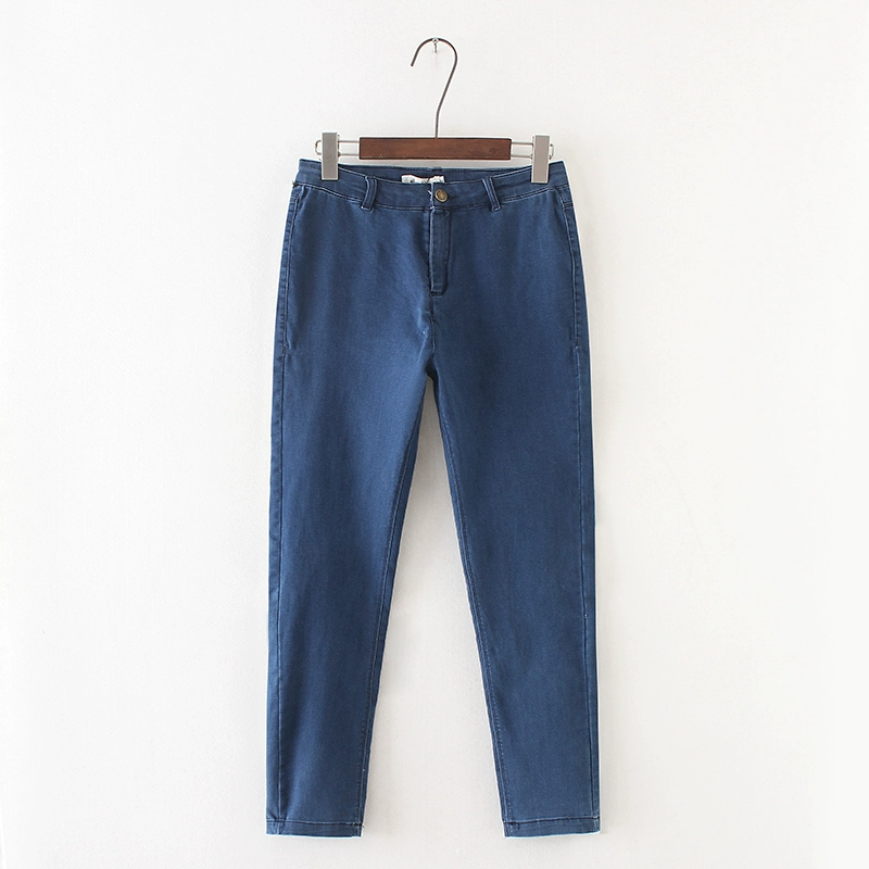 18 mùa thu phiên bản mới của Hàn Quốc lỏng lẻo cộng với phân bón XL quần jeans co giãn mm béo là quần lửng 9 quần nữ