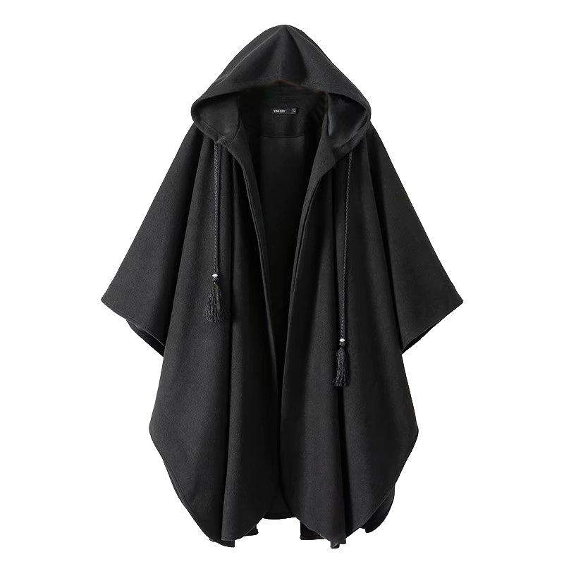 Dark Style European and American Winter New Loose Hooded Long Cape-Style Woolen Coat Shawl Women's Casual Coat Dark Style European and American Winter New Loose Hooded Long Cape-Style Woolen Coat Shawl Women's Casual Coat