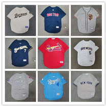 American baseball uniform short-sleeved mens cardigan T-shirt hiphop jersey womens hip-hop hip-hop large size mid-length baseball lining