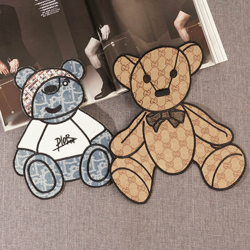 Bear Pants Applique Embroider Cloth Patch Denim Patch Decorative Hole Fashion Badge Versatile Clothing Patch Patch