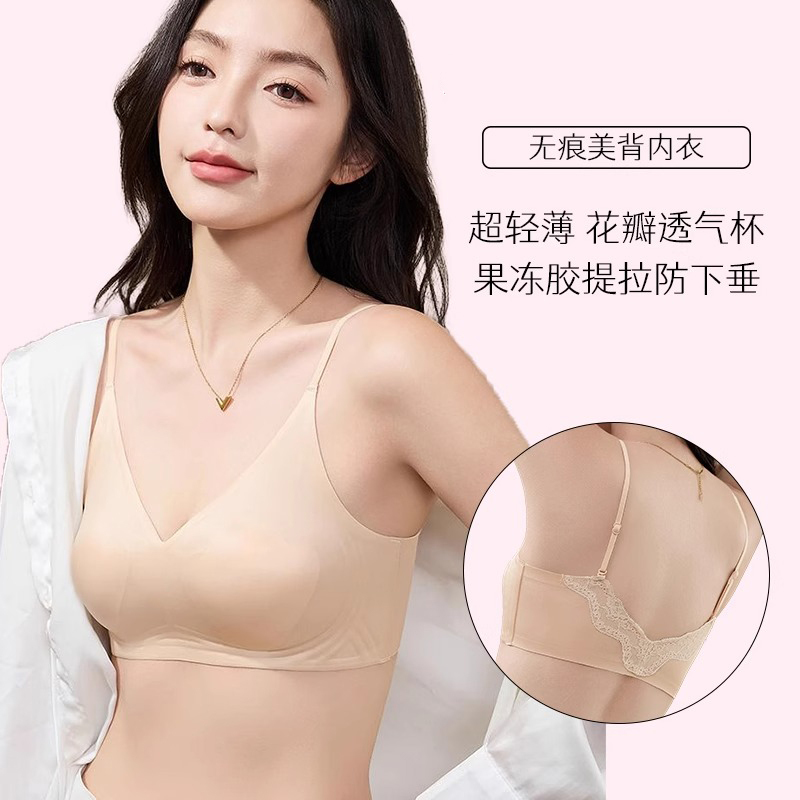 Victoria Minoolin Ultra-Thin Lace Backless Bra for Large Busts, Breathable and Seamless Bra