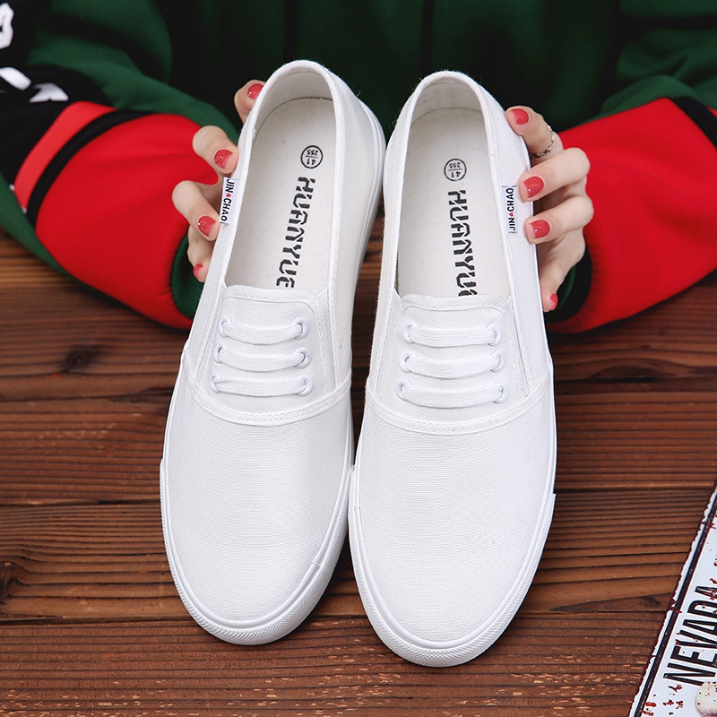 Canvas shoes men's summer low-top lace-up shoes men's Korean version of youth white shoes all-match student skate shoes casual shoes