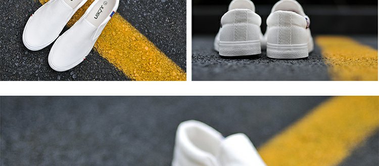 Giày lười mùa đông dành cho nam thấp để giúp phiên bản Hàn Quốc của giày vải nam Giày trẻ trung giày trắng một đôi giày nam giày thể thao juno