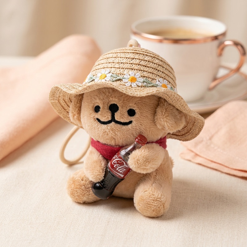 Japanese Songyi Coca-Cola Line Puppy Plush Doll Backpack Pendant Couple Birthday Gift for Women