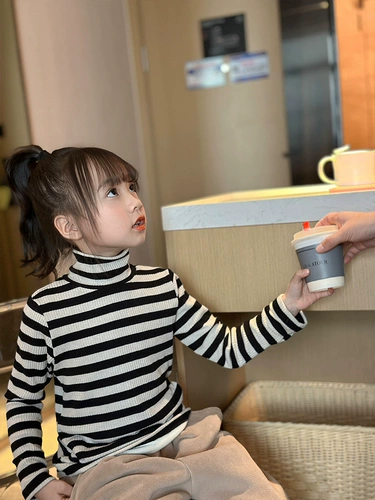 Демисезонный утепленный свитер для принцессы, термобелье, детский трикотажный пуховик, в западном стиле