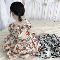 66 Princess girl princess skirt backless summer foreign fashion childrens dress baby bubble sleeve sweet skirt