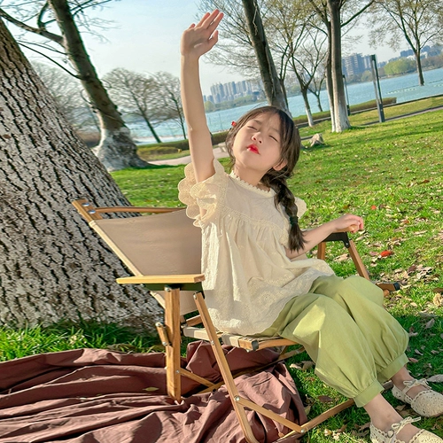 Детская футболка с коротким рукавом для принцессы, приятная телу летняя летняя одежда без рукавов, коллекция 2023, в западном стиле