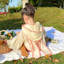 66 Princess girl sunscreen clothes baby childrens coat summer ultra-thin ice silk thin baby sunscreen air-conditioned shirt