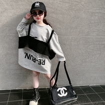 66 Princess girl new childrens foreign style T-shirt long large version of personality vest vest fake two baby sweatshirt