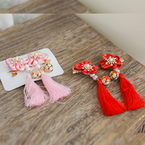 66 Princess little girl hairclip childrens new year tassel Chinese style hair accessories girl Hanfu headdress New year hairpin