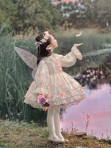 Весенний осенний наряд маленькой принцессы, юбка на девочку, вечернее платье, стиль Лолита, подарок на день рождения