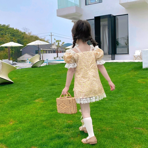 Летний наряд маленькой принцессы, платье, юбка, детское ципао, детская летняя одежда, в западном стиле, детская одежда