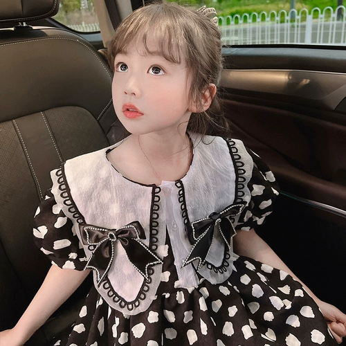 Шифоновое платье для принцессы, детская юбка, летняя летняя одежда, детская одежда, цветочный принт, коллекция 2022, в западном стиле