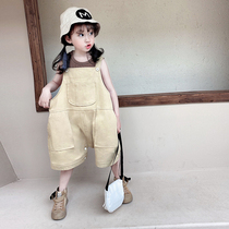 66 Princess childrens pants baby girls Capri pants shorts wide leg pants summer pants thin foreign style childrens clothing