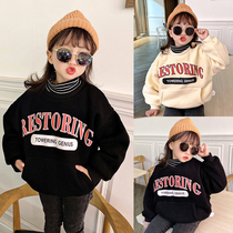 66 Princess with 2020 winter New Girl leisure Korean baby plus velvet padded letter big pocket sweater