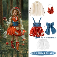 Рубашка, галстук-бабочка, юбка, красные штаны