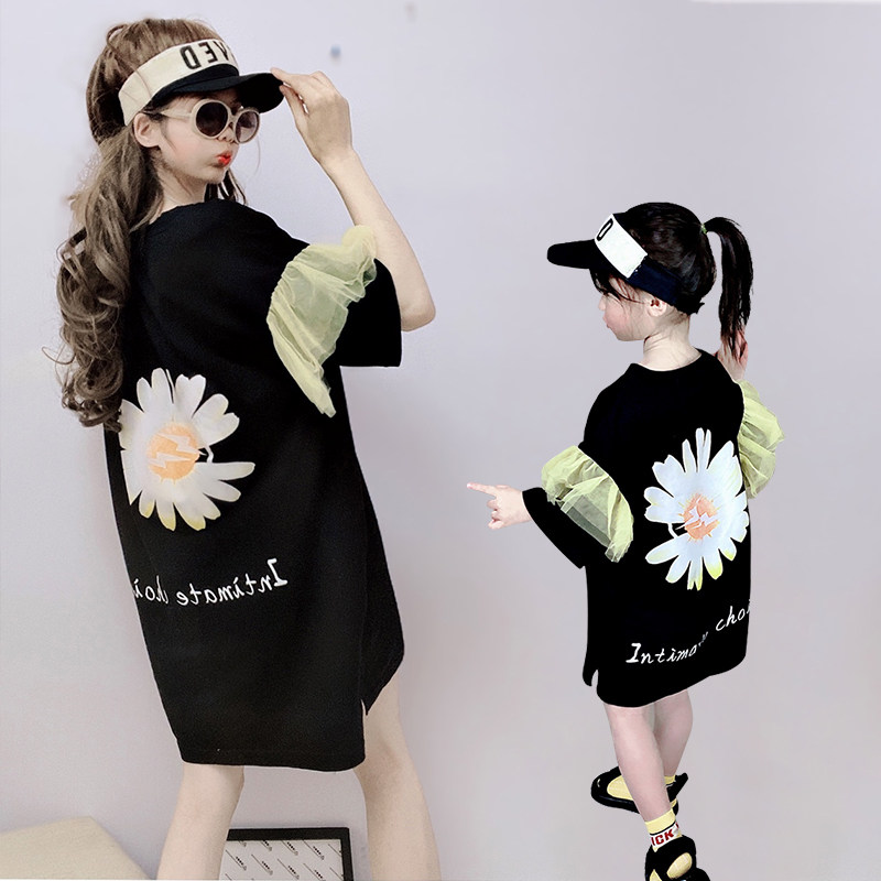 66 princess 2021 new special parent-child outfit mother-daughter outfit short-sleeved summer summer t-shirt fried street western style summer dress