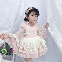66 Princess 2021 Lolita Dresses Lace Girls Dresses Baby Spanish Children Princess Dresses Tutu