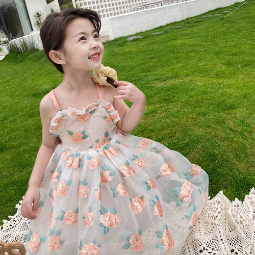 Платье для принцессы, юбка на девочку, летняя одежда, летнее платье-комбинация, коллекция 2023