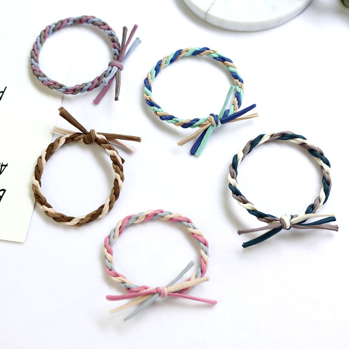 Japanese and Korean version of the color twist braided hair circle Hair circle Hair circle Thick rubber band tie hair rope Holster Hair accessories Hair accessories New