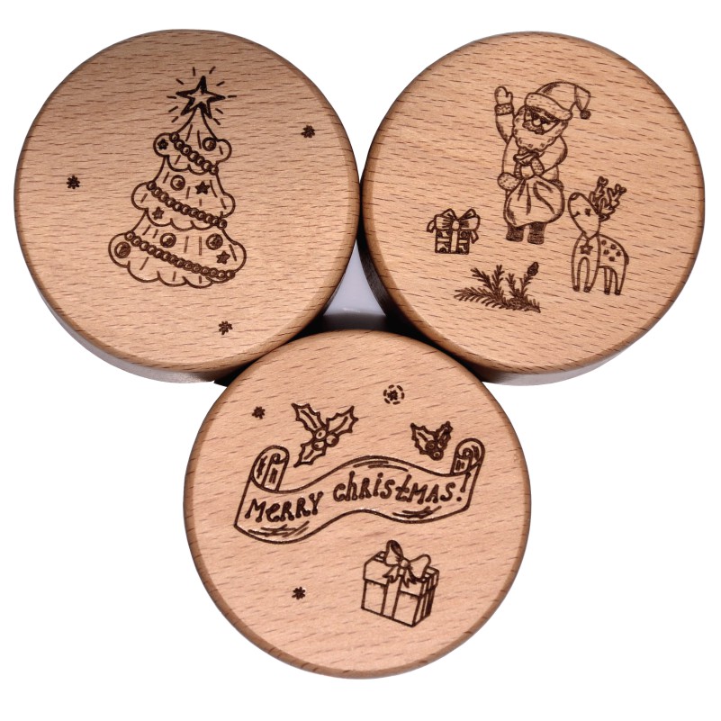 Luowu Gift Wooden Christmas Music Box Christmas Tree Santa Claus Merry Christmas Jingle Bells