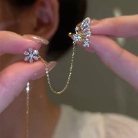 Серьги, клипсы с кисточками, изысканный стиль, легкий роскошный стиль