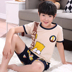 Mens giữa và trẻ em cũ thiết lập 12-15 mùa hè ngắn tay bông bộ con trai Pyjama 13-15 tuổi junior học sinh trung học bông. 