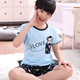 Mens giữa và trẻ em cũ thiết lập 12-15 mùa hè ngắn tay bông bộ con trai Pyjama 13-15 tuổi junior học sinh trung học bông.