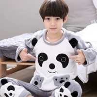 Đồ ngủ bé trai mùa thu dài tay flannel hè bé trai 10 bé lớn 12 mùa thu và mùa đông dày 15 tuổi đồ lót nam