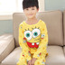 Chàng trai Pyjama 11-13-15 tuổi mùa hè dài tay bộ mỏng bông cotton vừa cậu bé bé trai mùa thu. 