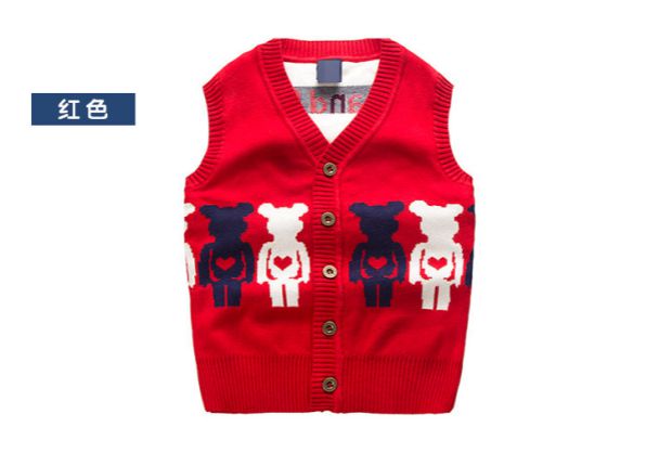Mùa thu đông 2018 Cậu bé Hàn Quốc vest vest đôi đan áo len trẻ em quần áo ấm áo len áo len thủy triều áo gile lông mẹ và bé