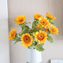 Sunflower Simulation Bouquet Ornament Dried Flowers Holding Fake Flowers Living Room Floor Decoration TV Cabinet Table Flower Arrangement