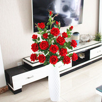 5 artificial velvet red roses floor-to-ceiling fake flowers living room placed flowers and silk flowers simulation bouquet decorative flowers