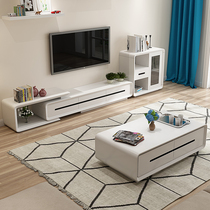 Modern minimalist living room TV cabinet coffee table combination furniture set paint cabinet side cabinet