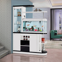 Living room partition with fish tank cabinet wine cabinet entrance Entrance Hall Hall Hall Cabinet screen decoration paint double-sided shoe cabinet