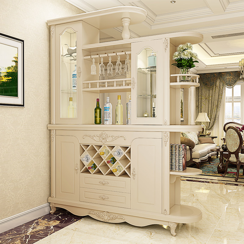 European-style porch cabinet wine cabinet living room compartment cabinet double-sided hall cabinet screen door shoe cabinet hall decoration cabinet