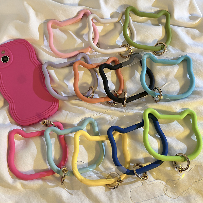 Short Phone Lanyard Wrist Strap Silicone Cat Bracelet with Round Buckle Phone Chain Hand-Held Cute Accessory Short Phone Lanyard Wrist Strap Silicone Cat Bracelet with Round Buckle Phone Chain Hand-Held Cute Accessory