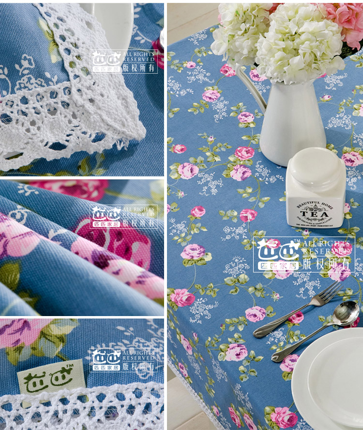Nordic nước Mỹ vườn phong cách châu Âu nhỏ tươi hoa bông ăn hình chữ nhật bảng tùy chỉnh boob Nghệ thuật Vòng - Khăn trải bàn khăn trải bàn hình chữ nhật