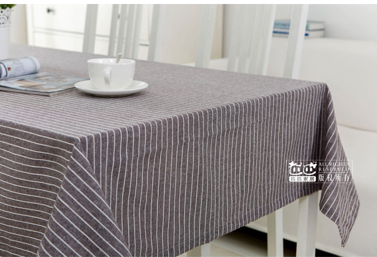 Không in kiểu Nhật sọc đơn giản cotton tốt và vải lanh đơn giản hiện đại vải vải bàn cà phê khăn trải bàn TV quầy vải khăn trải bàn vải bố