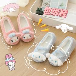 Cartoon Melody cotton slippers for women, spring and summer home shoes, cute plush pregnant women, non-slip warm bags and confinement shoes