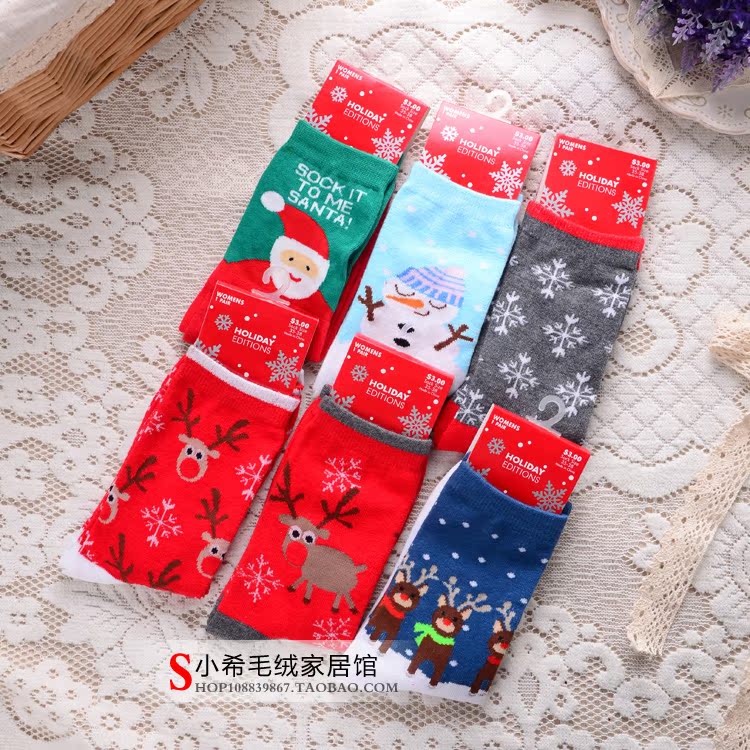 10 đôi phim hoạt hình dễ thương dành cho cha mẹ và trẻ em Giáng sinh tặng tất cho bé trong vớ ống để giữ ấm cho đôi tất nữ tất cổ cao