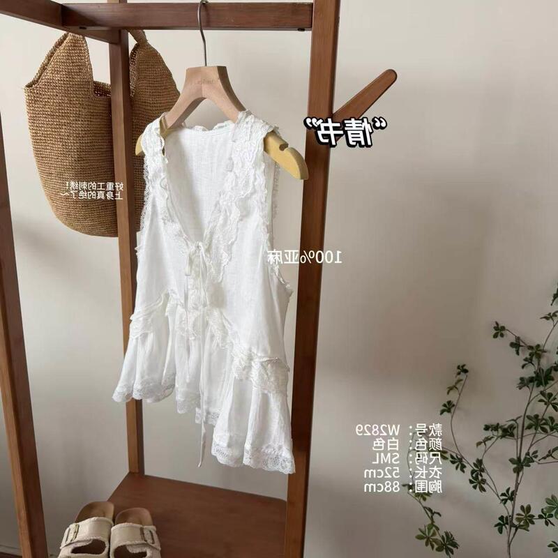 Amazing Product! Super Cool!'Love Letter' Lace Trim Versatile Slimming Fashion Tank Top Loose Artistic Top for Women Amazing Product! Super Cool!'Love Letter' Lace Trim Versatile Slimming Fashion Tank Top Loose Artistic Top for Women