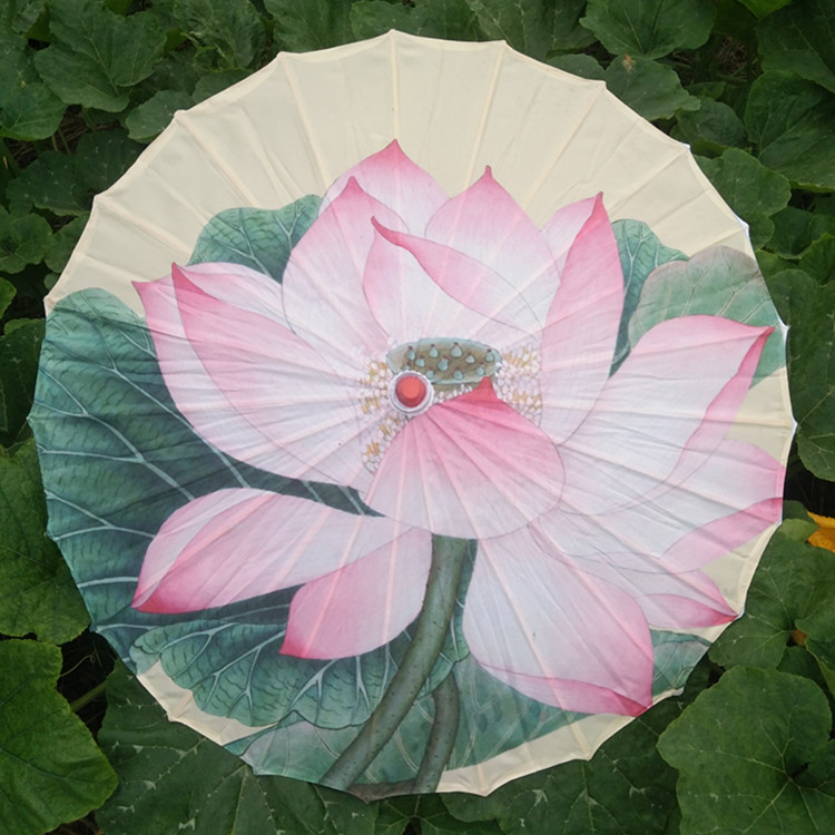 Dance umbrella silk cloth umbrella cheongsam show lotus cos decorative umbrella performance Chinese style classical Peking opera mask flower cloth umbrella