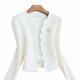 White dress suit with skirt, small coat, short style, women's spring and autumn cheongsam with shawl cardigan, versatile in early spring
