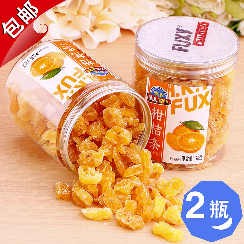 190g X2 bottle of honey citrus orange gold orange dry orange snack in Hong Kong Fuxin Park citrus orange bar 190g