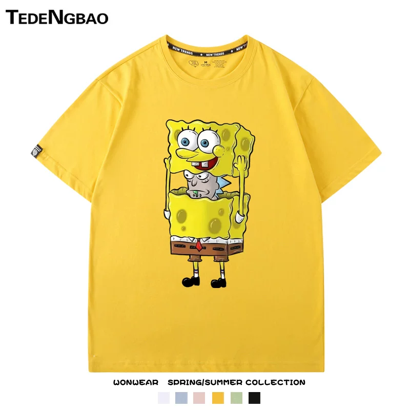 Детская/детский sponge T-shirt для мужчин и женщин, с коротким рукавом