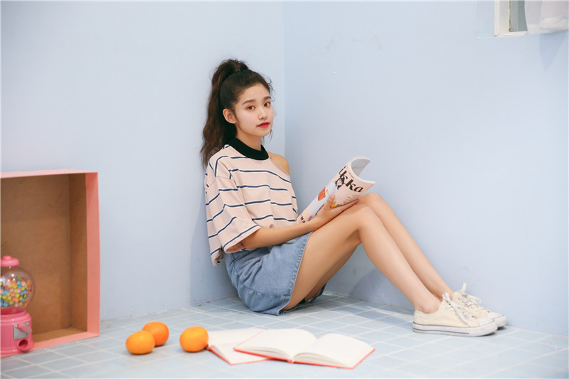 Váy eo cao 2019 hè mới phiên bản Hàn Quốc xòe xẻ chéo váy denim không đều nữ sinh viên hoang dã - Váy chân váy chữ a ngắn đẹp