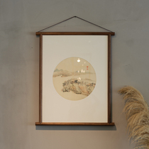  Zen Chinese painting Black walnut decorative painting simple hanging scroll painting Solid wood original new entrance living room wall hanging painting