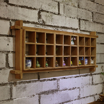 Nine rooms paint-free old elm wall shelf Tea furniture Zen multi-treasure grid wall combination porcelain checkered rack